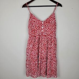 NWT BAEVELY Spaghetti Strap Red Daisy Mini Dress Size Large